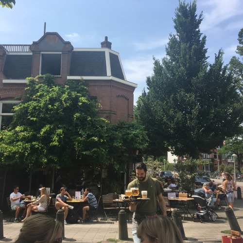 Late lunch, by the canal, watching the boats. Summer is good to me. #summerinamsterdam #amsterdam #a