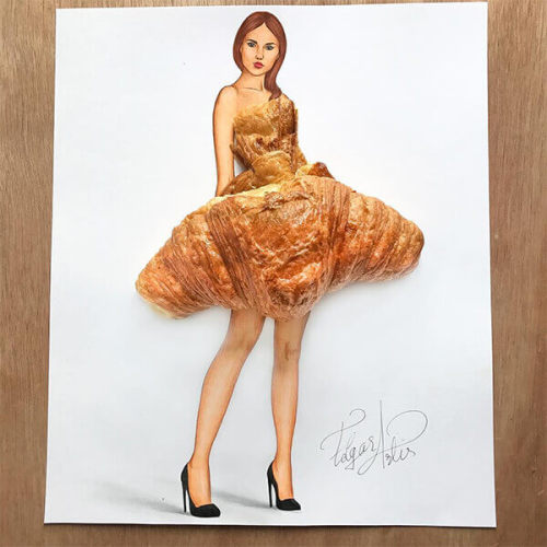 Creative Fashion Illustrations Using Foods - Gıdaları Kullanarak Yapılan Yaratıcı Moda Çizimleri by 