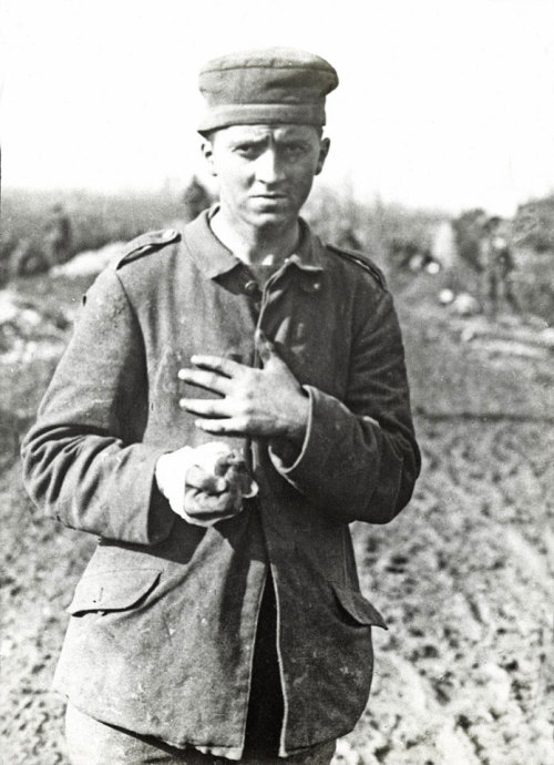scrapironflotilla:A young German prisoner photographed during the opening phase of the Battle of Men