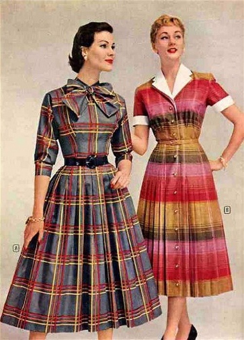 theniftyfifties:  Dress fashions from Montgomery Ward, 1950s. 