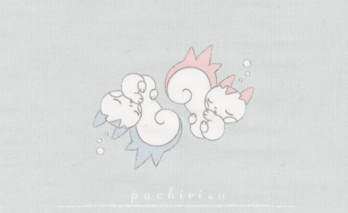 namikazes:♥  Pamyu’s ultimate favorite Pokémon:   P a c h i r i s u  : A pair may be seen rubbing th