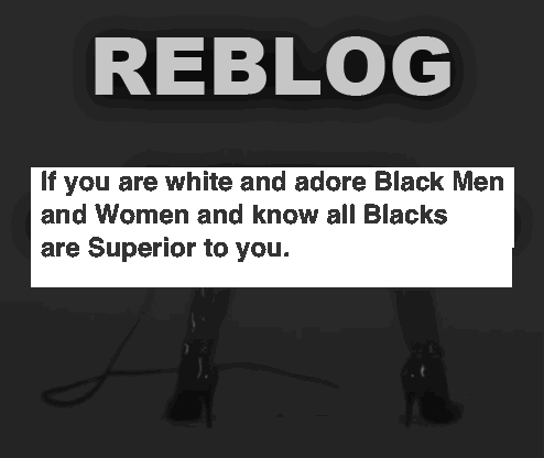 white-slave:  whitedomesticslaveforblacks:  It truly is this simple: Blacks are the