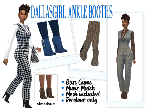 sims4sue: DOWNLOAD: DALLASGIRL’S ANKLE BOOTIES Base Game Recolour only Maxis-Match Mesh by DallasGi