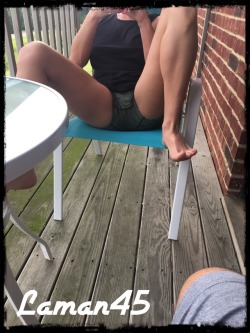 laman45:  Having a little fun on my balcony in Ohio 😜