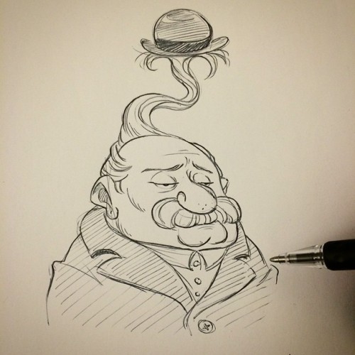 Mr. Bubbins and his hair #sketch #sketchbook #doodle #ink #oldmanhair