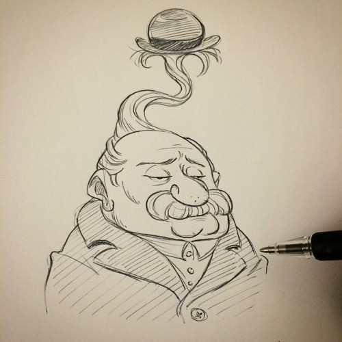 Mr. Bubbins and his hair #sketch #sketchbook #doodle #ink #oldmanhair