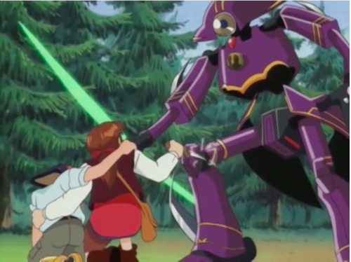 bobauthorman: One of the best moments of the Monster Rancher show- Holly pulling her knife.(Screensh