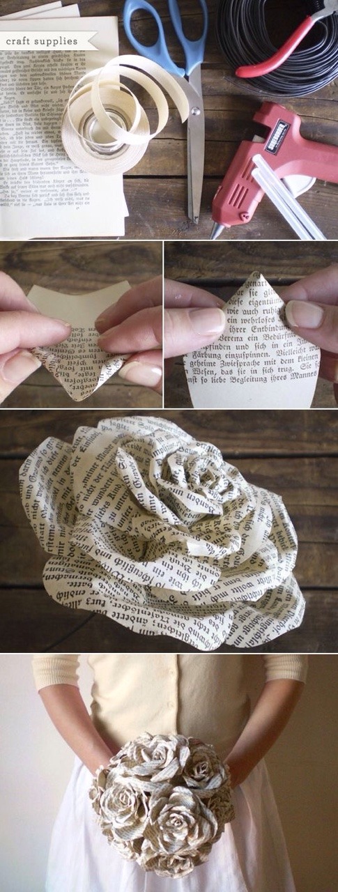 vethox:  Storybook Paper Roses bouquet. It would kill me to rip apart a book for