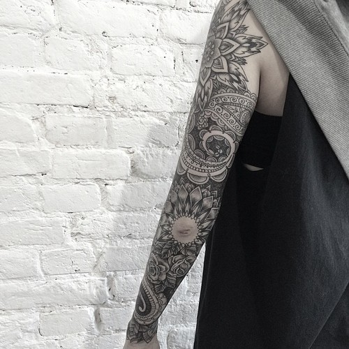 Tattoo uploaded by Tara  Beautiful paisley flowers sleeve  Tattoodo