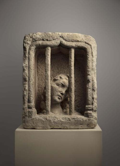 redlipstickresurrected: Saint Avia (The Jailed Woman) +detail, c. 1500, Sculptures: Limestone with t