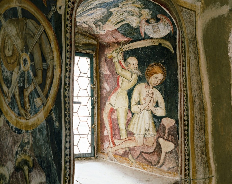maertyrer:  The martyrdom of Saint George Church of Saint George, Schenna, South