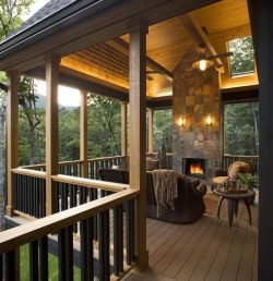 bluepueblo:  Covered Fireplace Deck, North