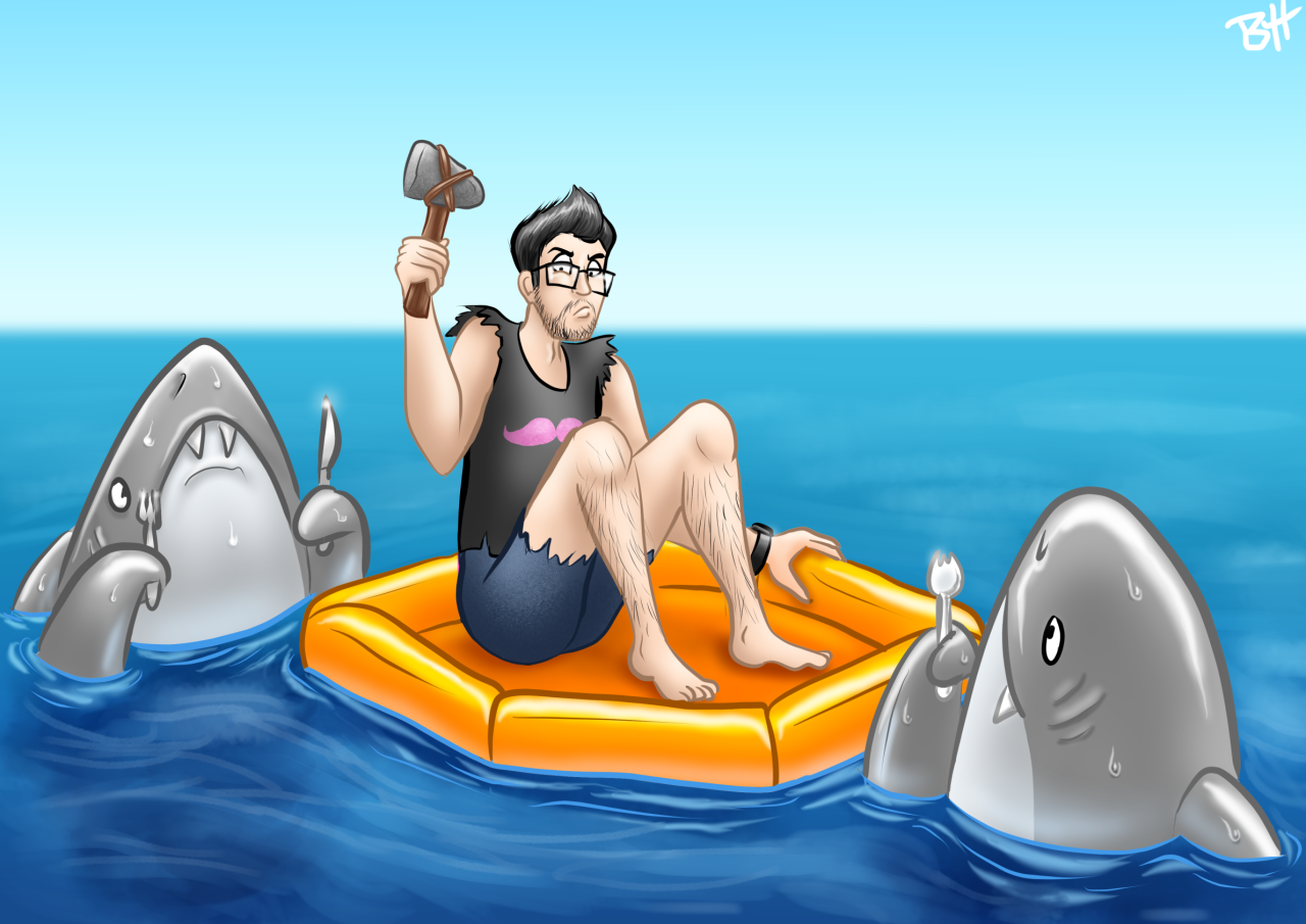 beckyhop:  Mark vs. sharks is the best part of his Stranded Deep LP so far.