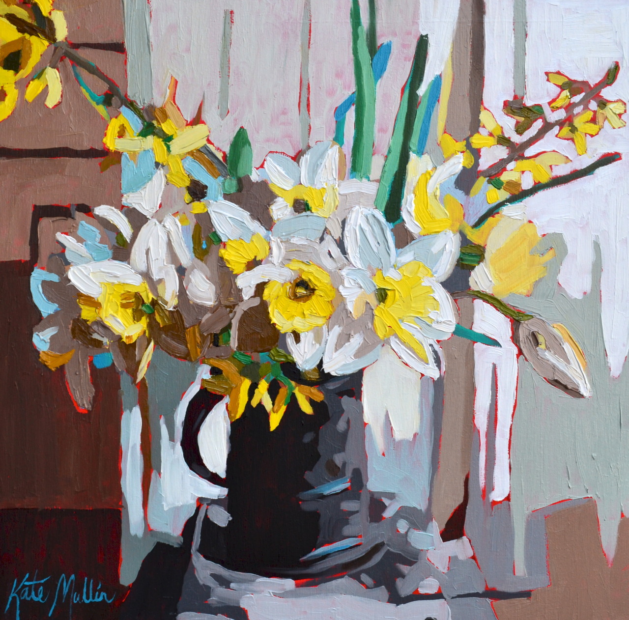 Daffodil Painting by Kate Mullin. 16x16. Oil. www.katemullinart.com