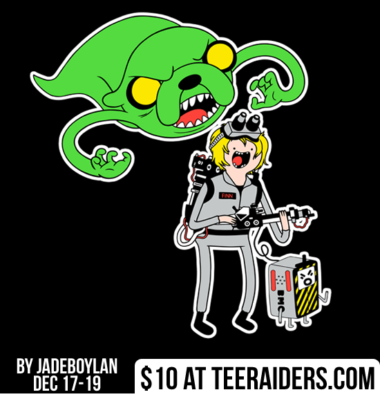 teeraiders:  Today’s tee is a unlikely mashup of Ghostbusters and Adventure Time!