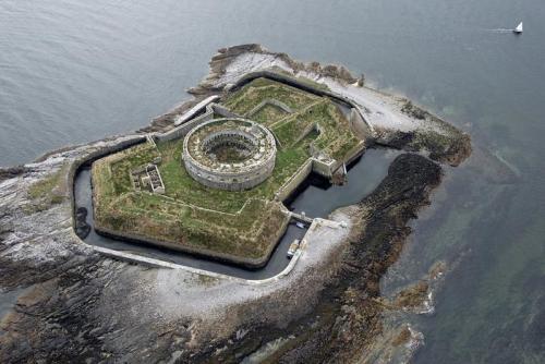 Napoleonic fort on Île du Large, off the coast of Normandy France