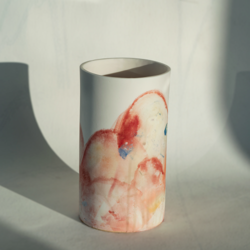 New porcelain vases from Studio DeSimoneWaylandHand painted in coloured porcelain slip ~ matte glaze