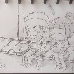 alphey-chan:  It’s not summer yet, but I feel like drawing it. 😙  #sketch #mydrawing #naruto #naruhina #narutouzumaki #hinatahyuga #chibi #summer 