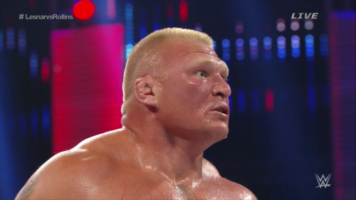 devilsfavoritecorporate: hbklover: The fear in Brock’s eyes is real Heard you were talking shit abou