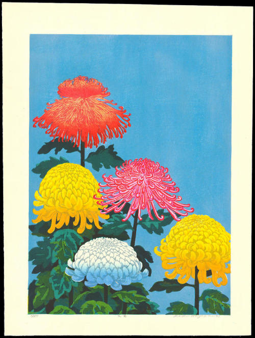 annedebretagneduchesseensabots:“Large chrysanthemums” by Hayashi Waishi , Japanese artist (born in 1
