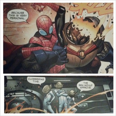 “The Ben would approve.” #AvengingSpiderman #17 by Christoper Yost & Paco Medina #MarvelNow