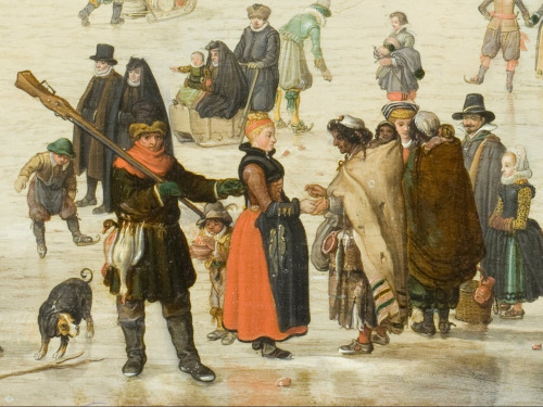 history-of-fashion:ab. 1620 Hendrick Avercamp - Winter Scene on a Frozen Canal(Los Angeles County Mu