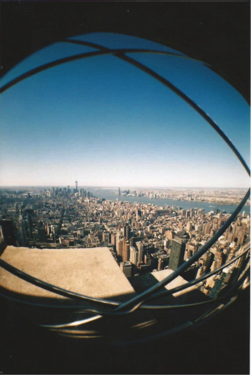 7bottles:Fish eye from top of the Empire State Building, NYC - by Me (please don’t remove credit)