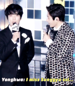 eteru:  When Myungsoo sang ‘Back’, Yonghwa jokingly said he missed Sunggyu
