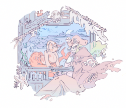 sofiasketch:Ghost pirate and her mermaid gf 👻💕