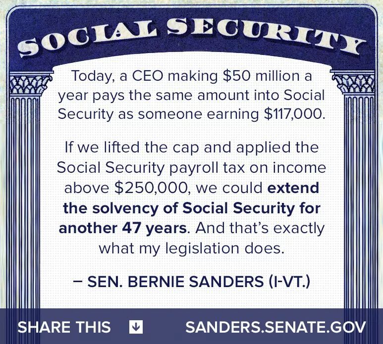 liberalsarecool Bernie Sanders reenvisioning the social security cap