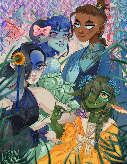 I just wanted to draw them in fancy clothes hehe.Jester, Beau, Yasha, and Nott!process videotwitter