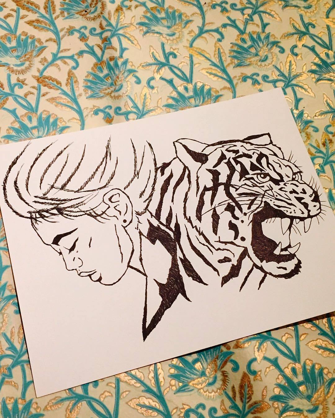 Concept drawing for a new series of stencils. Let me know what you think below!! #PaperMonster #stencil #stencils #stencilart #stencilgraffiti #graffiti #streetart #urbanart #canvas #drawing #tiger #sketch #pattern #design #art #nycart #nycgraffiti...