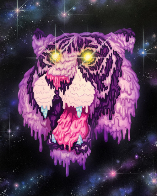 Chasing the purple space tiger. For my friend, @franklinlei #art #illustration #tiger #spacetiger #g