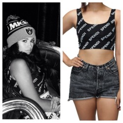 jasminevstyle:  Jasmine uploaded this photo from what looks like her new photoshoot to her Instagram earlier. She’s wearing a Petals and Peacocks Black Spendi Crop Top.  Get yours for ำ.00 here:http://knyew.com/shop/spendi-crop-tank/