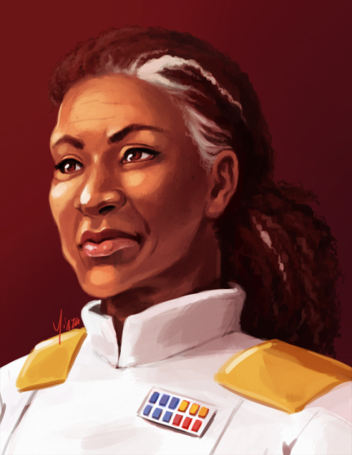 Patreon reward portrait of Grand Admiral Rae Sloane from Star Wars. Become a patron to help choose t
