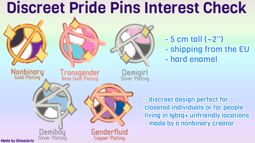Discreet Pride Pins Interest Check!