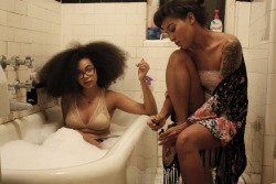 tinyblackchild: Black girl intimacy  with @locococopuff   This is beautiful