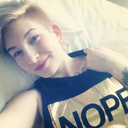 theneverbird:  I cut my hair too short, I don’t know how to sleep in, and am wearing an obnoxious shirt. I’m sorry, Vegas. 