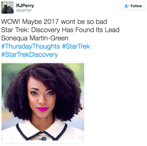 the-movemnt:  Sonequa Martin-Green becomes the first black woman to lead a ‘Star Trek’ series follow @the-movemnt 
