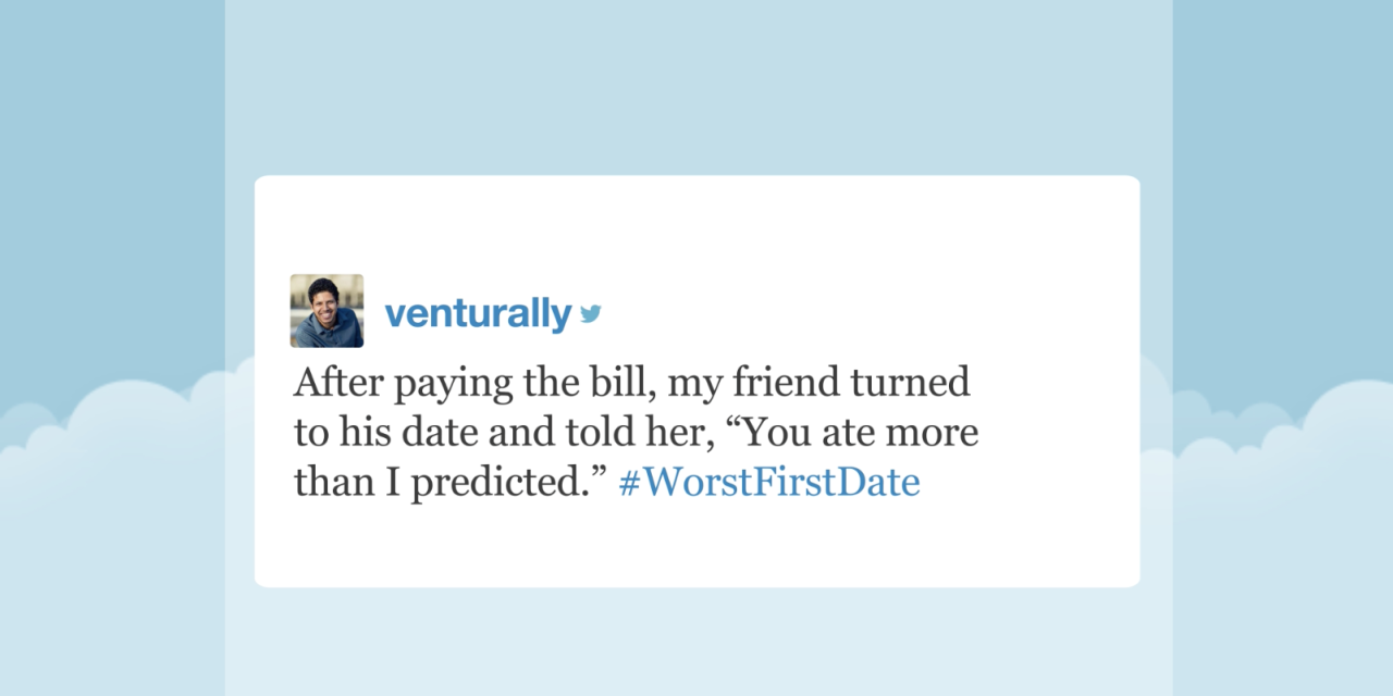 tastefullyoffensive:  Video: Tonight Show Hashtags: #WorstFirstDate  I went out