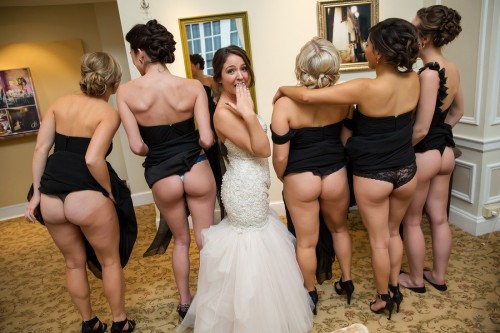 Oh My!  it seems their Updos have caused the Bridesmaids to act a bit reckless and daring…who