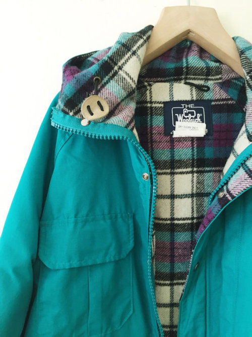 parsimoniaclothes:teal woolwich jacket with plaid lining