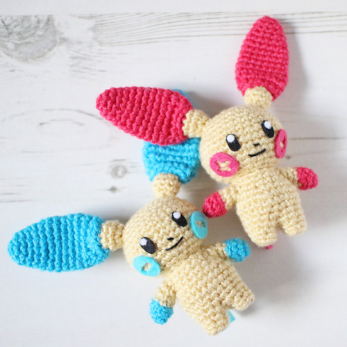 ericacrochets: Plusle &amp; Minun Pokemon by loopycatherine Free Crochet Pattern Here