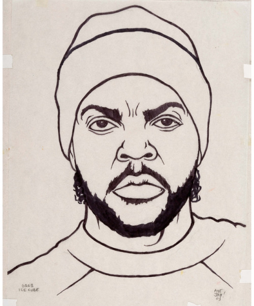 talesfromweirdland:Ice Cube illustration from the Gangsta Rap Coloring Book (2004).Teach your kids h