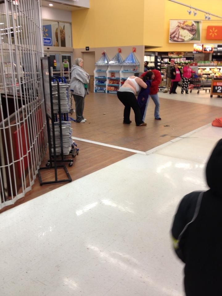 spankmehardsanta:  joegaga259:  This is a picture of a fight at Wal-Mart that one