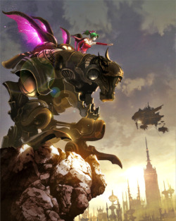 fantasyanime:      Terra riding her Magitech Armor. I love this 😍        Source