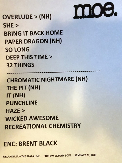 moe. 2017 setlists.