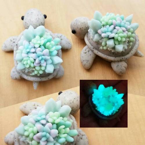 bright-eyes-hope: sosuperawesome: Succulent Turtles and Fruitles Charms by Claybie Charms on Instagr