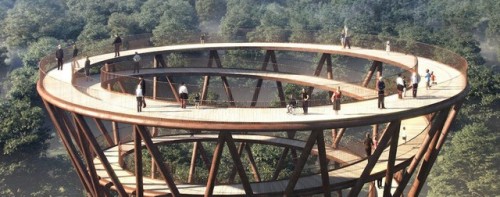 thedesigndome: Spiraling Walkway Amidst The Danish Forest Gives You A Stunning Aerial View Copenhage