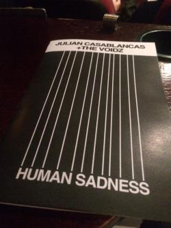 yeahcasablancas:  People are receiving this little “magazine” with credits and explanations at Human Sadness premiere.  (Credits to @hsilkchampagne on twitter)